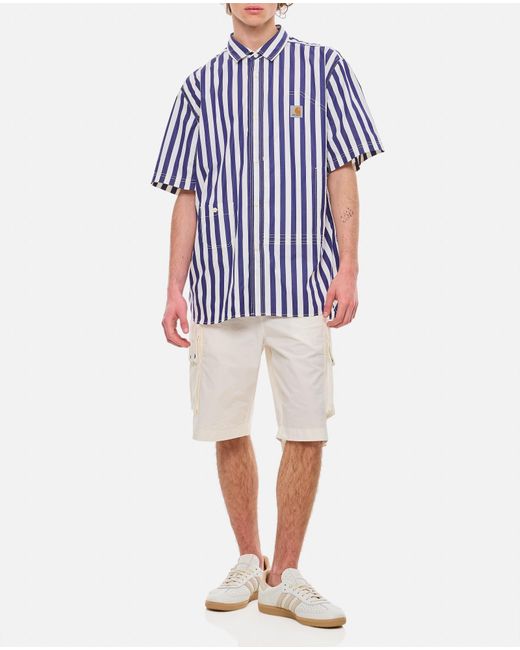 Junya Watanabe Blue Short Sleeve Stripes Shirt Carhartt Wip for men