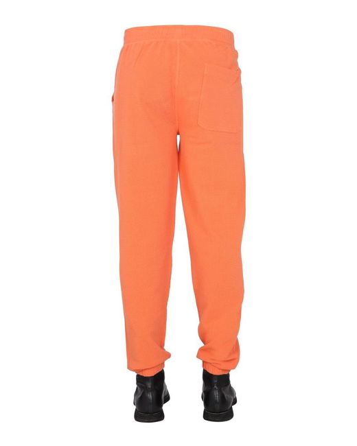 Helmut Lang Orange Knitted Jogging Pants Cotton Track for men