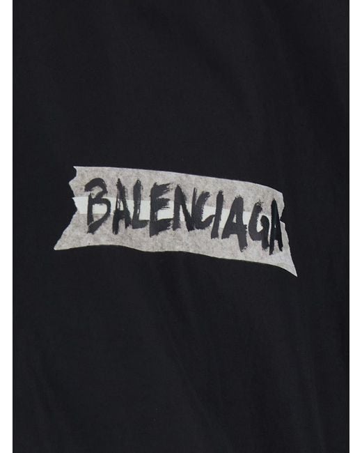 Balenciaga Black Jacket High-Collar Cotton Coat for men