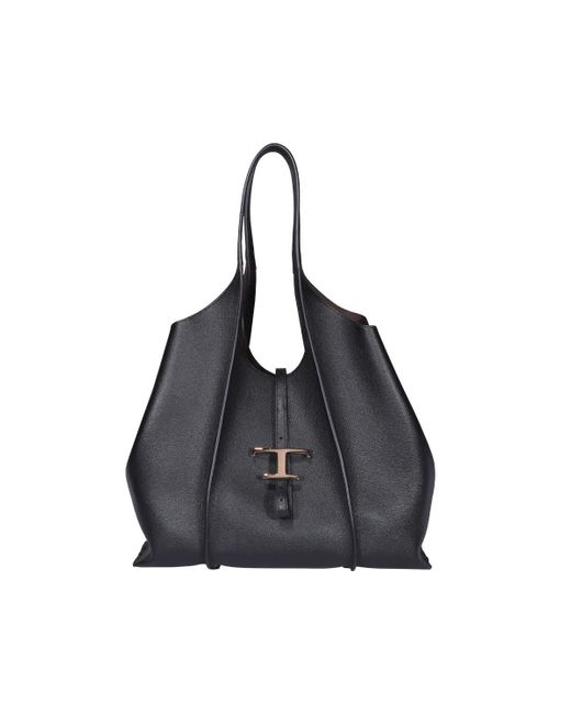 Tod's Timeless Leather Hobo Bag in Black - Save 5% | Lyst UK