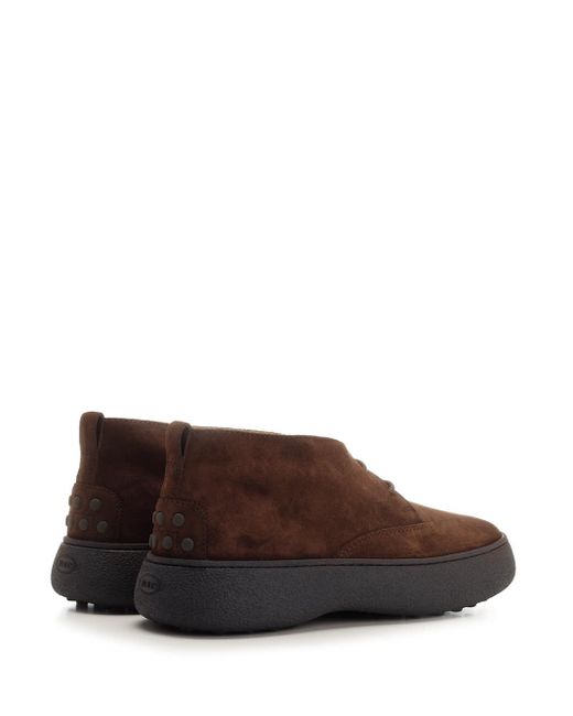 Tod's Brown Suede Ankle Boots for men