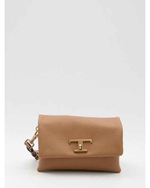 Tod's Brown Flap T Timeless Mini Bag