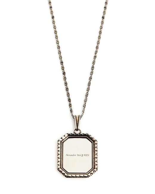 McQueen Blue Plate Medallion Cameo Chain Necklace Accessories Jewelry for men