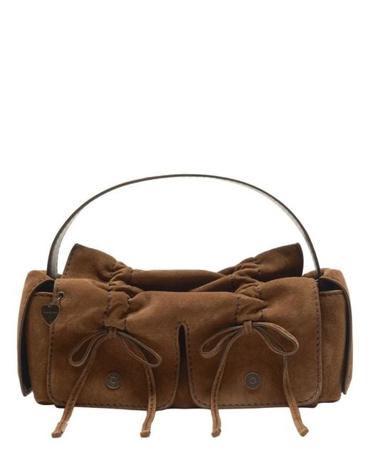Acne Brown Multipocket Leather Shoulder Bag Calf