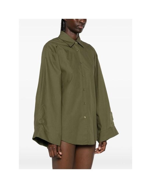 Frankie Shop Green Organic Cotton Shirt Tila
