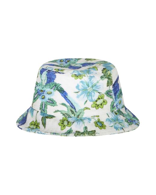 Etro Blue Light Bucket Hat With Print for men