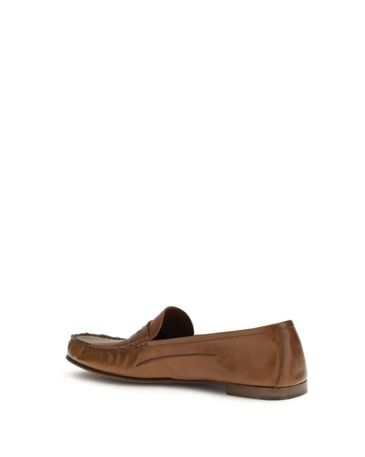 Versace Brown Leather Loafers Calf for men