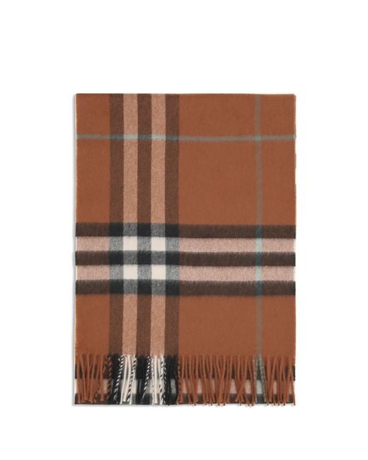 Burberry Brown Check Cashmere Scarf