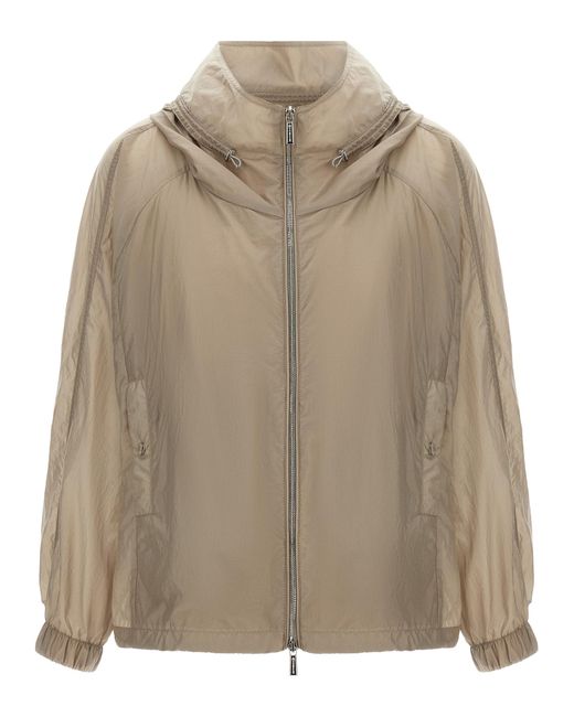 Moorer Brown Lumina Windbreaker Polyester Down Jacket, Parka, Casual Jackets