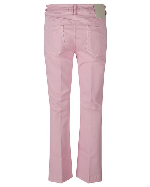 Sportmax Pink Nilly Button Detailed Straight Leg Jeans