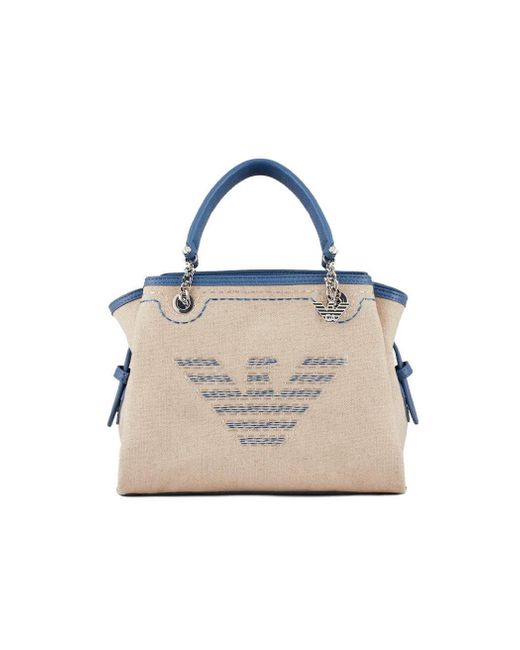 Emporio Armani Charm Blue Canvas Handbag