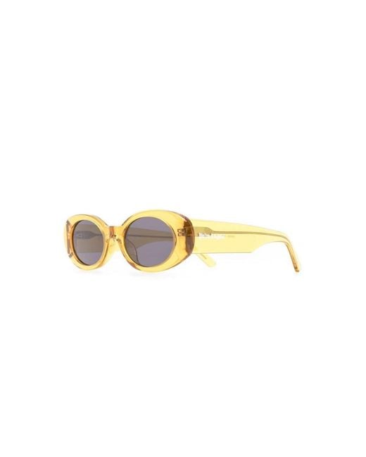 Palm Angels Yellow Spirit Oval Sunglasses