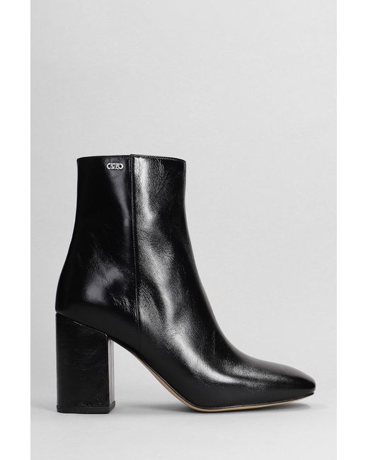 MICHAEL Michael Kors Perla High Heels Ankle Boots In Black Leather