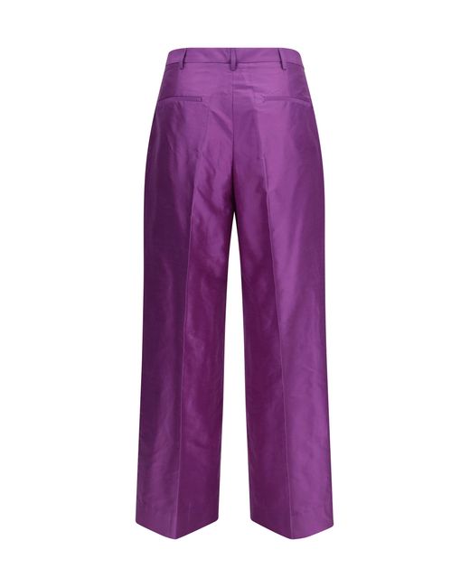 Sara Roka Purple Charlene Pants Silk