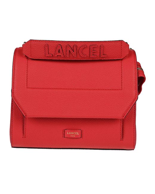 Lancel Red Ninon Medium Flap Bag