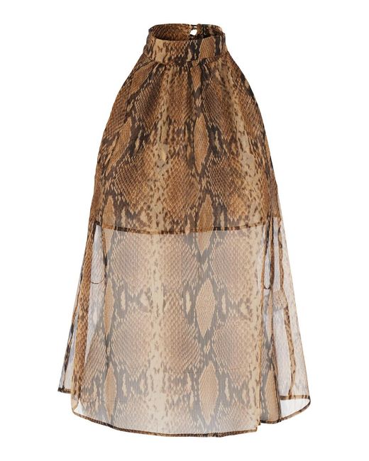 Le Plain Brown Top With Tortoiseshell Print, Tops