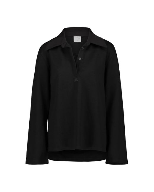 Courreges Black Pique Polo Shirt