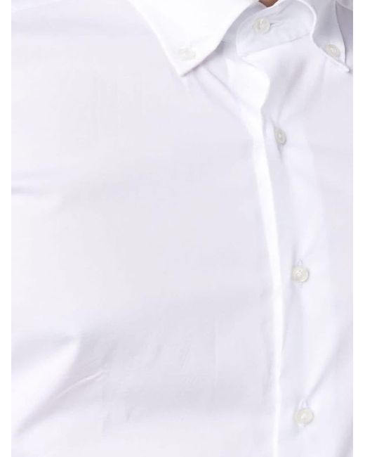 Fay White Stretch-Cotton Shirt for men