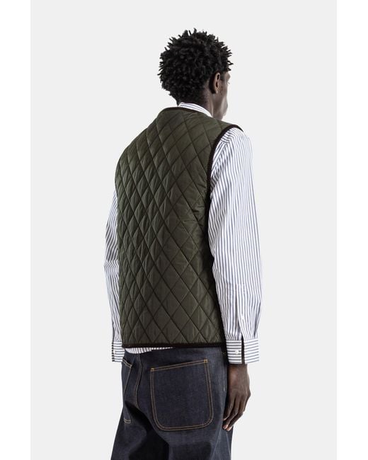Burberry Green Quilted Nylon Vest With Corded Piping Jacket for men