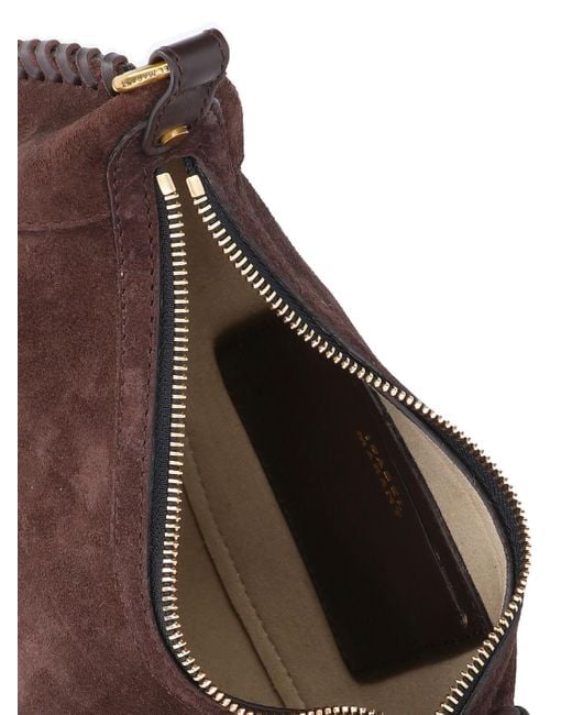 Isabel Marant Brown Oskan Moon Small Shoulder Bag