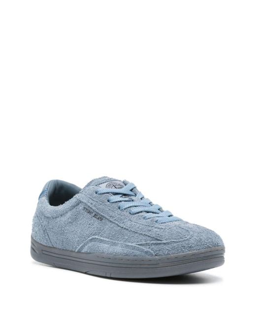 Stone Island Blue Rock Suede Sneakers for men