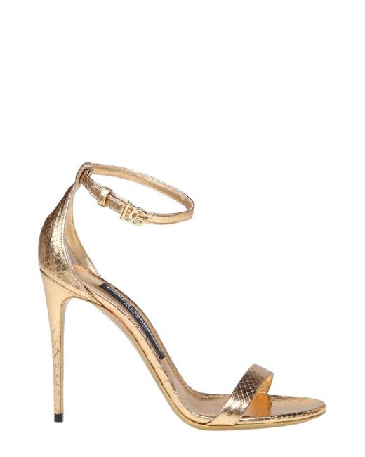 Dolce & Gabbana Metallic Keira High Stiletto Heel Sandals