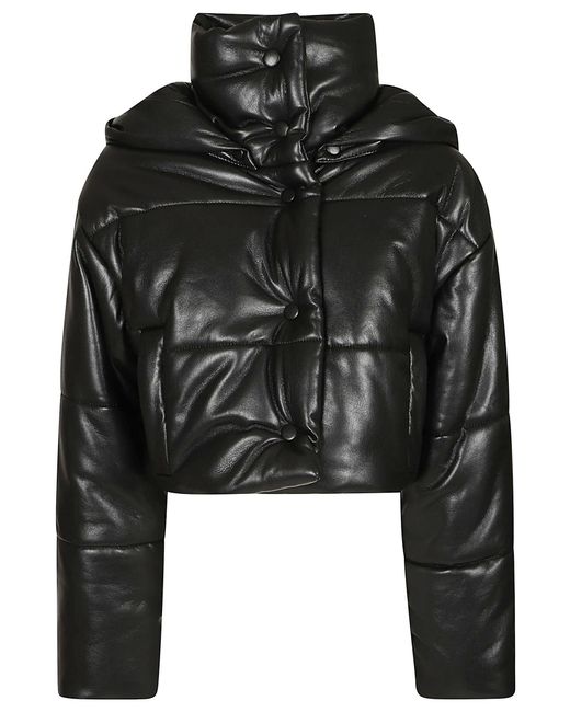 Nanushka Black Cropped Puffer Jacket