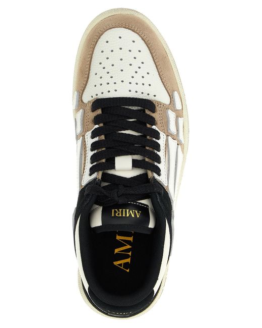 Amiri White Distressed Skel Top Low Sneakers Cow Leather (Bos Taurus) for men