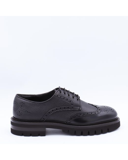Ferragamo Blue Leather Aspen Lace Up Shoes for men