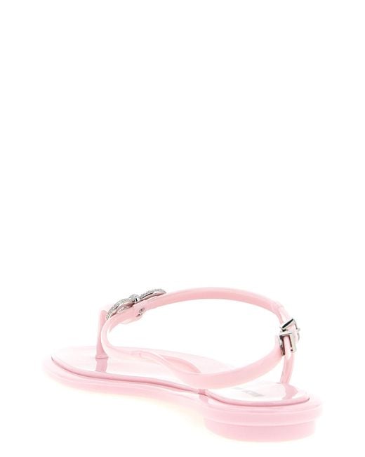 Mach & Mach Pink Pvc Flat Sandals