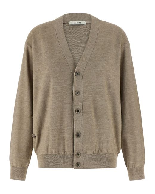 Lemaire 'Relaxed Twisted' Cardigan in Brown | Lyst