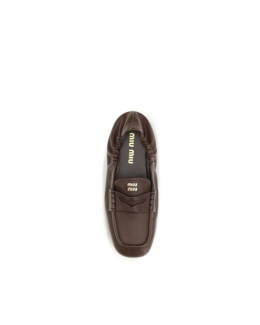 Miu Miu Black Brown Lamb Ovis Aries Aries Slip