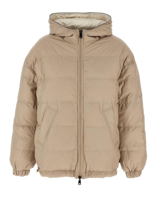 Brunello Cucinelli Natural Polyester Full-Length Jacket Clothing