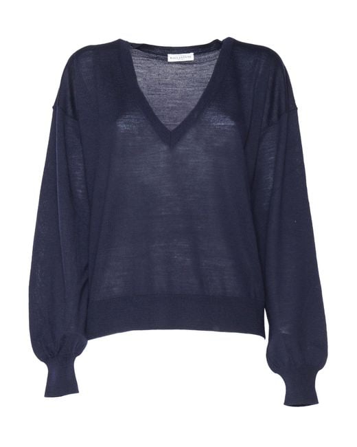 Ballantyne Blue V-Neck Pullover Wool V Neck