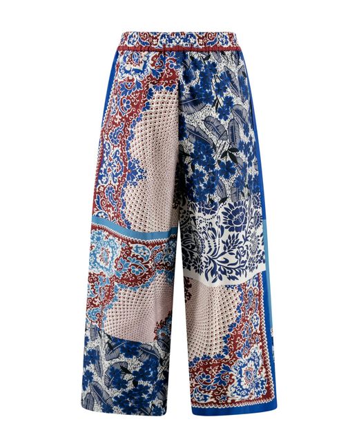 Weekend by Maxmara Blue Wide Cotton Pants