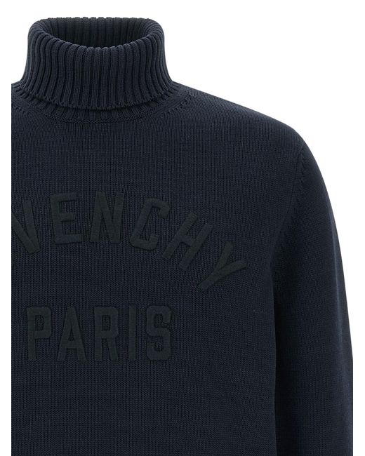 Givenchy Blue Paris' Turtleneck Sweater for men