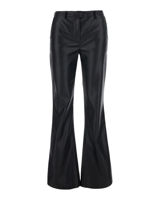Le Plain Black Eco-Leather Pants Trousers