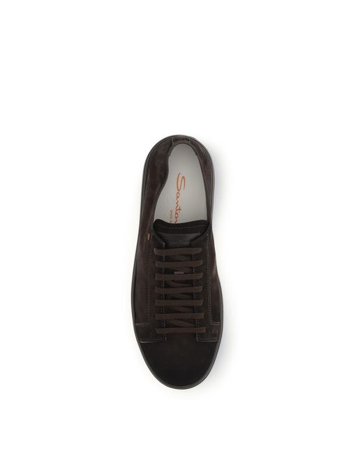 Santoni White Suede Sneakers for men