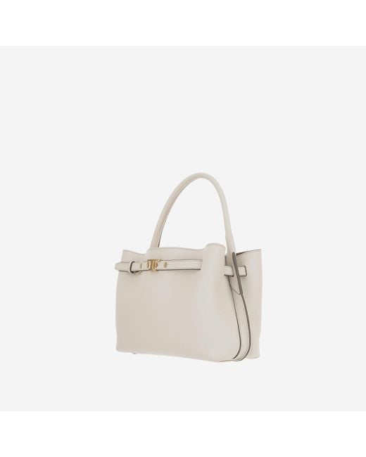 Tod's White Top Handle Leather Bag Calfskin Shoulder