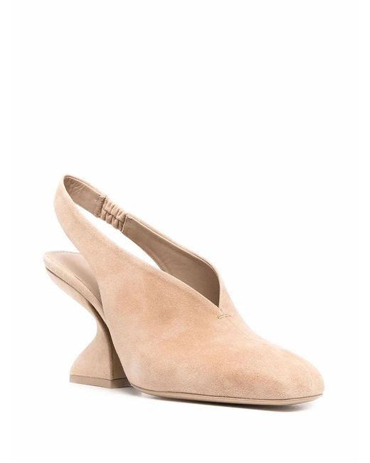 Ferragamo Natural F-Heel 100Mm Slingback Pumps