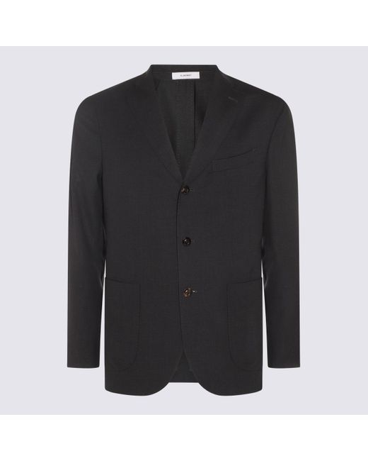 Boglioli Black Dark Wool Suits for men