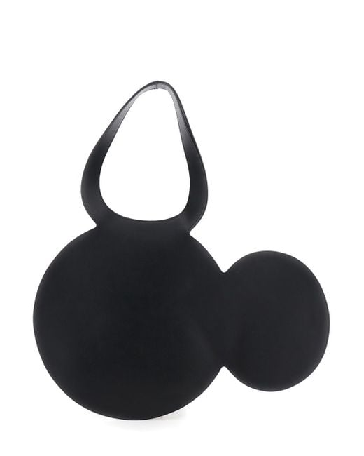 Coperni Black Mickey Handbag With Cut-Out Handle And Logo Lettering On The Front
