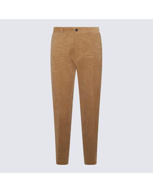 DSquared² Brown Cotton Velvet Pants for men