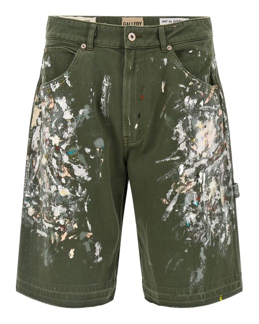 GALLERY DEPT. Green 'Platoon Painter' Bermuda Shorts for men