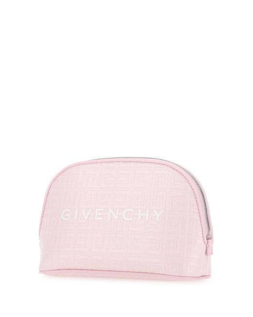 Givenchy Pink Logo-Embossed Zip Around Beauty Case