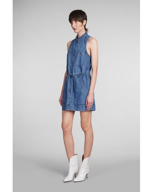 Isabel Marant Ines Dress In Blue Cotton