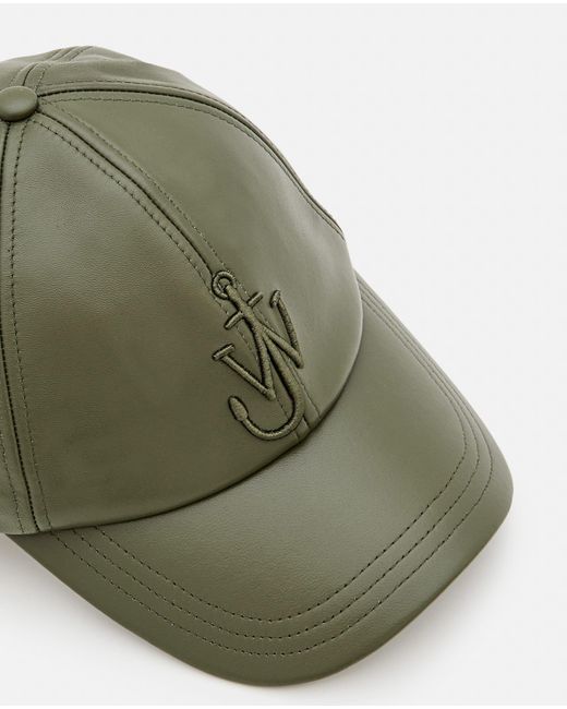 J.W. Anderson Green Nappa Leather Baseball Cap for men