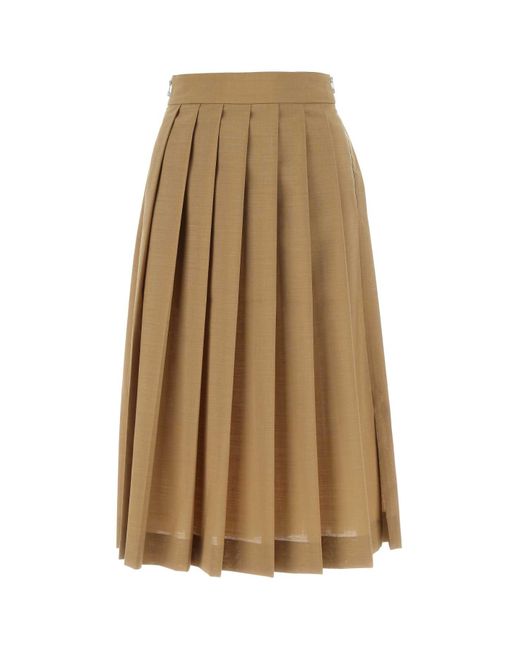 Quira Natural Biscuit Polyester Blend Skirt
