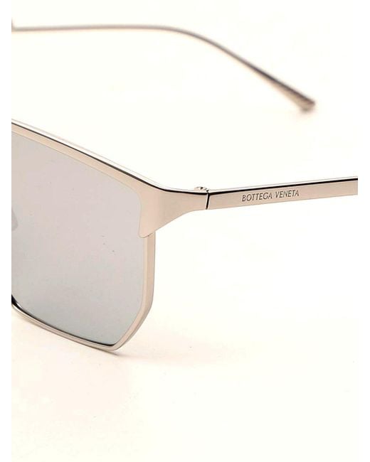 Bottega Veneta Metallic Angular Aviator Sunglasses