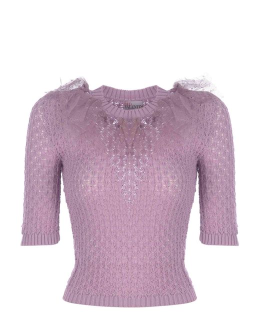 RED Valentino Cotton Maglia In Cotone in Purple - Lyst